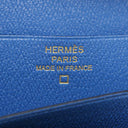 エルメス HERMES ベアンスフレ ブルーゼリージュ アリゲーター 長財布 ゴールド金具 青 クロコ 二つ折り財布