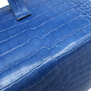 エルメス HERMES ベアンスフレ ブルーゼリージュ アリゲーター 長財布 ゴールド金具 青 クロコ 二つ折り財布