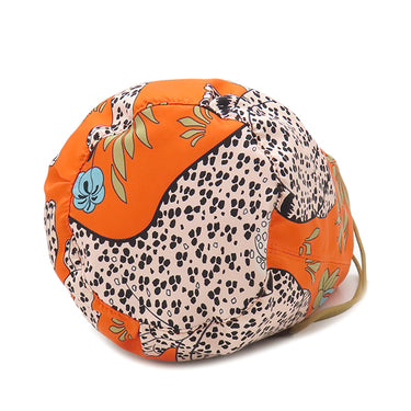 エルメス HERMES ミュザルディーヌ ポション オレンジ×マルチカラー シルク ポーチ 替えバッグ ヒョウ 動物モチーフ