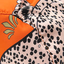 エルメス HERMES ミュザルディーヌ ポション オレンジ×マルチカラー シルク ポーチ 替えバッグ ヒョウ 動物モチーフ