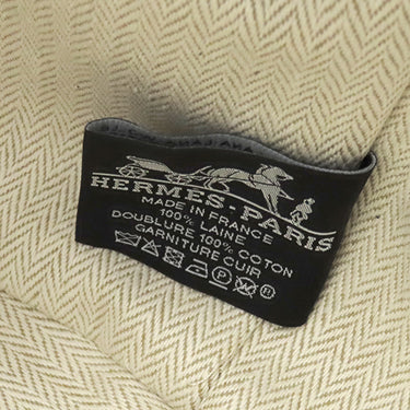エルメス HERMES ブリッド ア ブラック GM ロカバール オークル ウール バージンウール ポーチ シルバー金具 ハンドバッグ バニティ