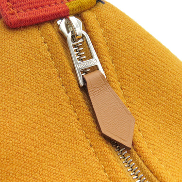 エルメス HERMES ブリッド ア ブラック GM ロカバール オークル ウール バージンウール ポーチ シルバー金具 ハンドバッグ バニティ