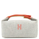 エルメス HERMES ブリッド ア ブラック PM ロカバール グリスフランネル ウール バージンウール ポーチ シルバー金具 ハンドバッグ バニティ