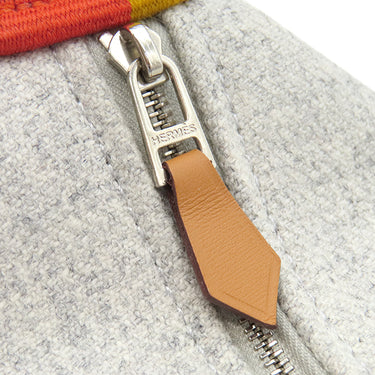 エルメス HERMES ブリッド ア ブラック PM ロカバール グリスフランネル ウール バージンウール ポーチ シルバー金具 ハンドバッグ バニティ