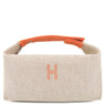 エルメス HERMES ブリッド ア ブラック PM オレンジ×ナチュラル トワルアッシュ ポーチ シルバー金具 トワルH バニティ