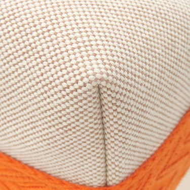 エルメス HERMES ブリッド ア ブラック PM オレンジ×ナチュラル トワルアッシュ ポーチ シルバー金具 トワルH バニティ