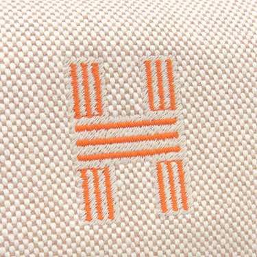 エルメス HERMES ブリッド ア ブラック PM オレンジ×ナチュラル トワルアッシュ ポーチ シルバー金具 トワルH バニティ