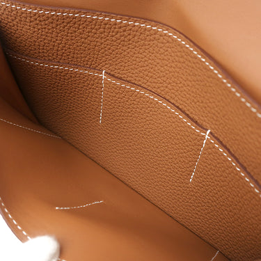 エルメス HERMES ドゴンデュオ ドゴンGM ゴールド トゴ 長財布 シルバー金具 茶 二つ折り財布