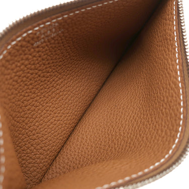 エルメス HERMES ドゴンデュオ ドゴンGM ゴールド トゴ 長財布 シルバー金具 茶 二つ折り財布