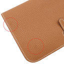 エルメス HERMES ドゴンデュオ ドゴンGM ゴールド トゴ 長財布 シルバー金具 茶 二つ折り財布