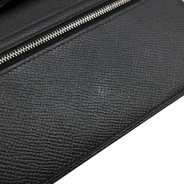エルメス HERMES ベアンスフレ ブラック ヴォーエプソン 長財布 シルバー金具 二つ折り財布