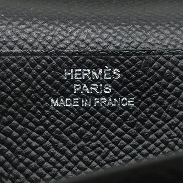 エルメス HERMES ベアンスフレ ブラック ヴォーエプソン 長財布 シルバー金具 二つ折り財布