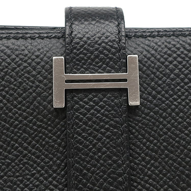 エルメス HERMES ベアンスフレ ブラック ヴォーエプソン 長財布 シルバー金具 二つ折り財布