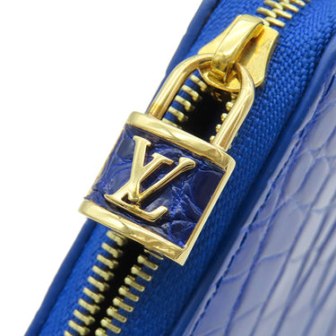 ルイヴィトン LOUIS VUITTON ジッピー コインパース N96069 ブルーサントリン クロコダイル コインケース ゴールド金具 青 ラウンドジップ 小銭入れ
