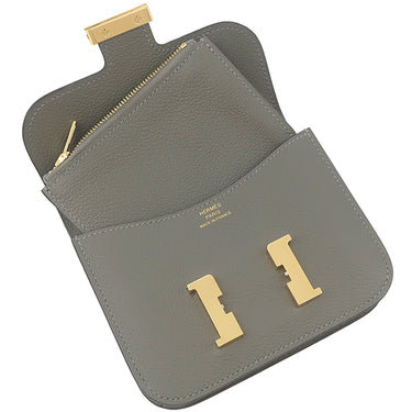 エルメス HERMES コンスタンス スリム ウォレット グリメイヤー エバーカラー 二つ折り財布 ゴールド金具