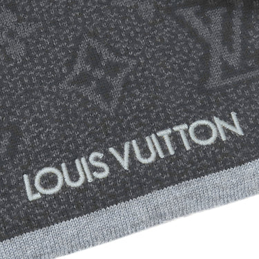 ルイヴィトン LOUIS VUITTON マフラーマイ モノグラム エクリプス M73468 ブラック ウール マフラー 黒×グレー モノグラム