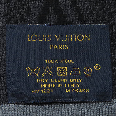 ルイヴィトン LOUIS VUITTON マフラーマイ モノグラム エクリプス M73468 ブラック ウール マフラー 黒×グレー モノグラム