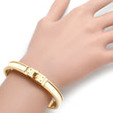 エルメス HERMES ミニ クリック ケリー クレーム GP エナメル ブレスレット ローズゴールド金具 ピンクゴールド金具 アイボリー 白 ケリークラスプモチーフ