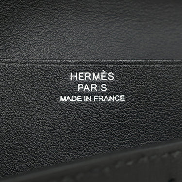 エルメス HERMES シチズン ツイル ロング ブラック スイフト 長財布 シルバー金具 黒