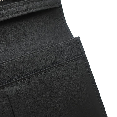 エルメス HERMES シチズン ツイル ロング ブラック スイフト 長財布 シルバー金具 黒