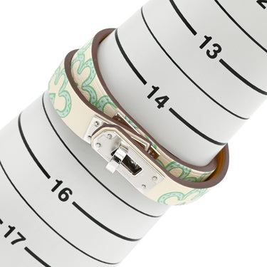 エルメス HERMES ミニ ケリードゥブルトゥール ナタ×ヴェール ヴォースイフト GP T2 ブレスレット シルバー金具 2重 ラッキーデイジー 2023年製