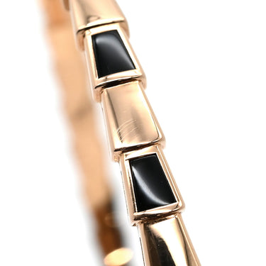 ブルガリ BVLGARI セルペンティ ヴァイパー ピンクゴールド K18PG オニキス 14039 ブレスレット バングル 18K 750 PG