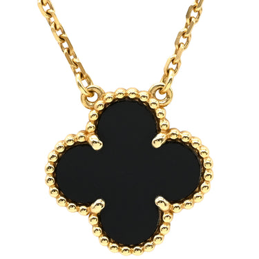 ヴァンクリーフアーペル Van Cleef & Arpels ヴィンテージ アルハンブラ ペンダント VCARA45800 ブラック×イエローゴールド K18YG オニキス ネックレス 黒 Au750 18K オニキス