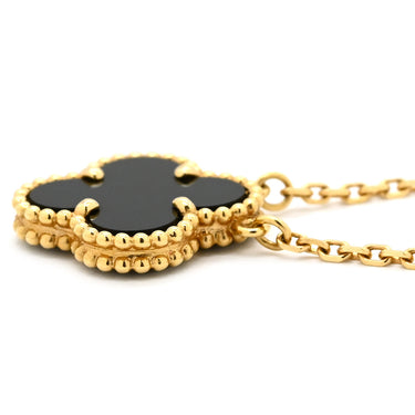 ヴァンクリーフアーペル Van Cleef & Arpels ヴィンテージ アルハンブラ ペンダント VCARA45800 ブラック×イエローゴールド K18YG オニキス ネックレス 黒 Au750 18K オニキス