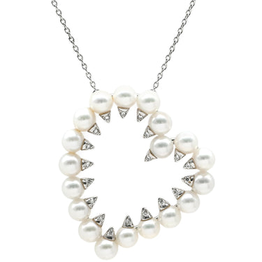 TASAKI TASAKI デインジャー ハート パールホワイト×ホワイトゴールド K18WG パール ダイヤモンド ネックレス TASAKI パール 真珠 danger heart ダイヤ Au 750WG