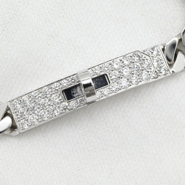 エルメス HERMES ケリー グルメット TPM H221410B ホワイトゴールド K18WG ダイヤモンド SH ブレスレット 750 18K チェーン 41Pダイヤ ケリークラスプ