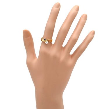 TASAKI TASAKI リファインド リベリオン パールホワイト×イエローゴールド K18YG パール ガーネット リング 指輪 アコヤ あこや 真珠 1粒 K18YG パール ガーネット 11号