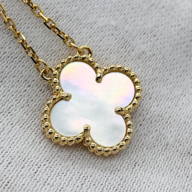 ヴァンクリーフアーペル Van Cleef & Arpels ヴィンテージ アルハンブラ ペンダント VCARA45900 パールホワイト×イエローゴールド K18YG マザーオブパール ネックレス 白 750 18K YG シェル