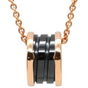 ブルガリ BVLGARI ビーゼロワン ネックレス 346083 ピンクゴールドXブラック K18PG セラミック ネックレス B-zero1 ペンダント 18K 750PG 黒