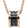 ブルガリ BVLGARI ビーゼロワン ネックレス 346083 ピンクゴールドXブラック K18PG セラミック ネックレス B-zero1 ペンダント 18K 750PG 黒