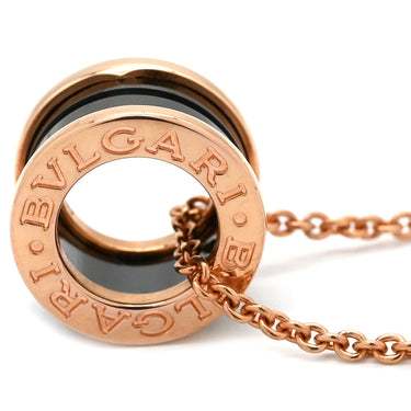 ブルガリ BVLGARI ビーゼロワン ネックレス 346083 ピンクゴールドXブラック K18PG セラミック ネックレス B-zero1 ペンダント 18K 750PG 黒