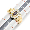 コルロフ Korloff ルビー ダイヤ レッド×イエローゴールド K18YG ダイヤモンド ルビー リング 指輪 0.68ct イエローゴールド Au750 18K 18金 赤 アールデコ調 フラワーモチーフ 15号