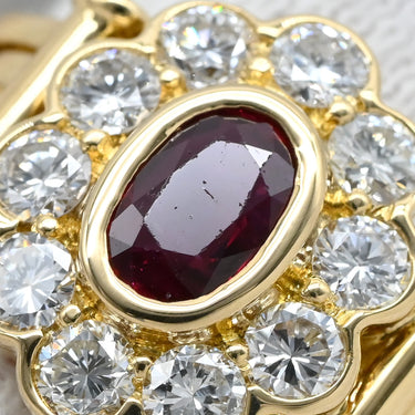 コルロフ Korloff ルビー ダイヤ レッド×イエローゴールド K18YG ダイヤモンド ルビー リング 指輪 0.68ct イエローゴールド Au750 18K 18金 赤 アールデコ調 フラワーモチーフ 15号