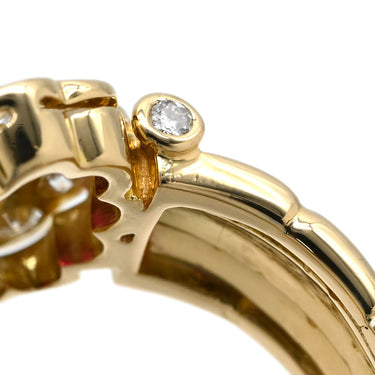 コルロフ Korloff ルビー ダイヤ レッド×イエローゴールド K18YG ダイヤモンド ルビー リング 指輪 0.68ct イエローゴールド Au750 18K 18金 赤 アールデコ調 フラワーモチーフ 15号