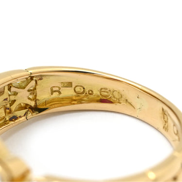 コルロフ Korloff ルビー ダイヤ レッド×イエローゴールド K18YG ダイヤモンド ルビー リング 指輪 0.68ct イエローゴールド Au750 18K 18金 赤 アールデコ調 フラワーモチーフ 15号