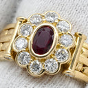 コルロフ Korloff ルビー ダイヤ レッド×イエローゴールド K18YG ダイヤモンド ルビー リング 指輪 0.68ct イエローゴールド Au750 18K 18金 赤 アールデコ調 フラワーモチーフ 15号