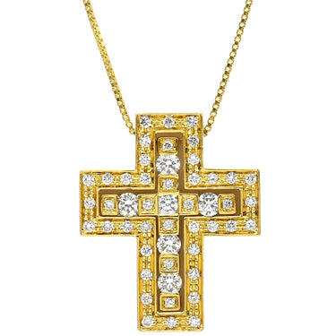 ダミアーニ DAMIANI ベルエポック S イエローゴールド K18YG ダイヤモンド ネックレス ペンダント 750 18金 クロス 十字架 ダイヤ