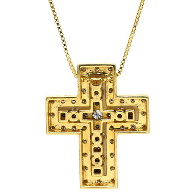 ダミアーニ DAMIANI ベルエポック S イエローゴールド K18YG ダイヤモンド ネックレス ペンダント 750 18金 クロス 十字架 ダイヤ