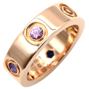 カルティエ Cartier ラブリング マルチカラーストーン B4087853 ピンクゴールドXマルチカラー K18PG マルチストーン #53(JP13) リング 指輪 750 RG 18K 18金 6号