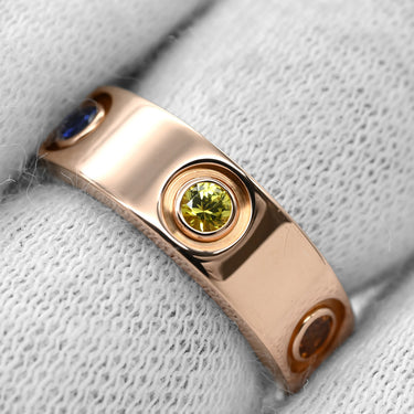 カルティエ Cartier ラブリング マルチカラーストーン B4087853 ピンクゴールドXマルチカラー K18PG マルチストーン #53(JP13) リング 指輪 750 RG 18K 18金 6号