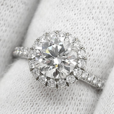 ハリーウィンストン Harry Winston ラウンドカット マイクロパヴェ ダイヤ プラチナシルバー Pt950 ダイヤモンド リング 指輪 5.5号