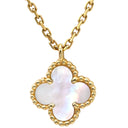 ヴァンクリーフアーペル Van Cleef & Arpels スウィート アルハンブラ ペンダント パールホワイト×イエローゴールド K18YG マザーオブパール ネックレス 白 シェル Au750 18K