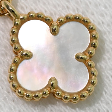 ヴァンクリーフアーペル Van Cleef & Arpels スウィート アルハンブラ ペンダント パールホワイト×イエローゴールド K18YG マザーオブパール ネックレス 白 シェル Au750 18K