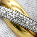 カルティエ Cartier トリニティ セミパヴェ ダイヤ ホワイトゴールド×イエローゴールド×ピンクゴールド K18WG K18YG K18PG ダイヤモンド #48(JP8) リング 指輪 3カラー 3連リング 18K 750 7.5号