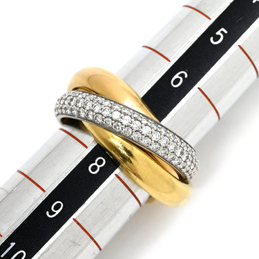 カルティエ Cartier トリニティ セミパヴェ ダイヤ ホワイトゴールド×イエローゴールド×ピンクゴールド K18WG K18YG K18PG ダイヤモンド #48(JP8) リング 指輪 3カラー 3連リング 18K 750 7.5号