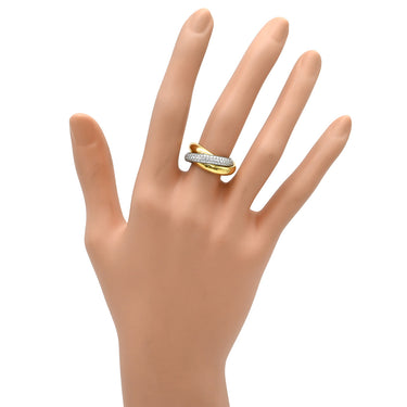 カルティエ Cartier トリニティ セミパヴェ ダイヤ ホワイトゴールド×イエローゴールド×ピンクゴールド K18WG K18YG K18PG ダイヤモンド #48(JP8) リング 指輪 3カラー 3連リング 18K 750 7.5号